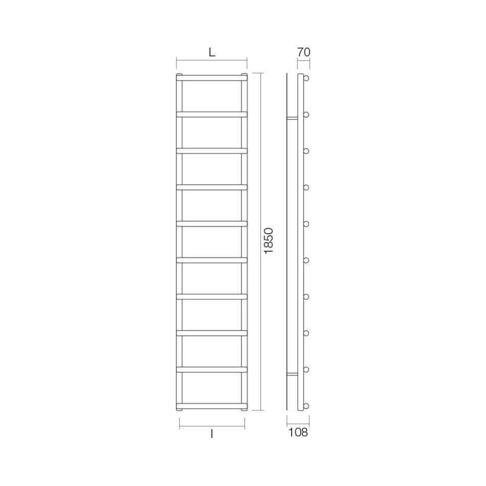 Mieszany podgrzewacz do ręczników z okrągłymi elementami Made in Italy - Truskawka Viadurini