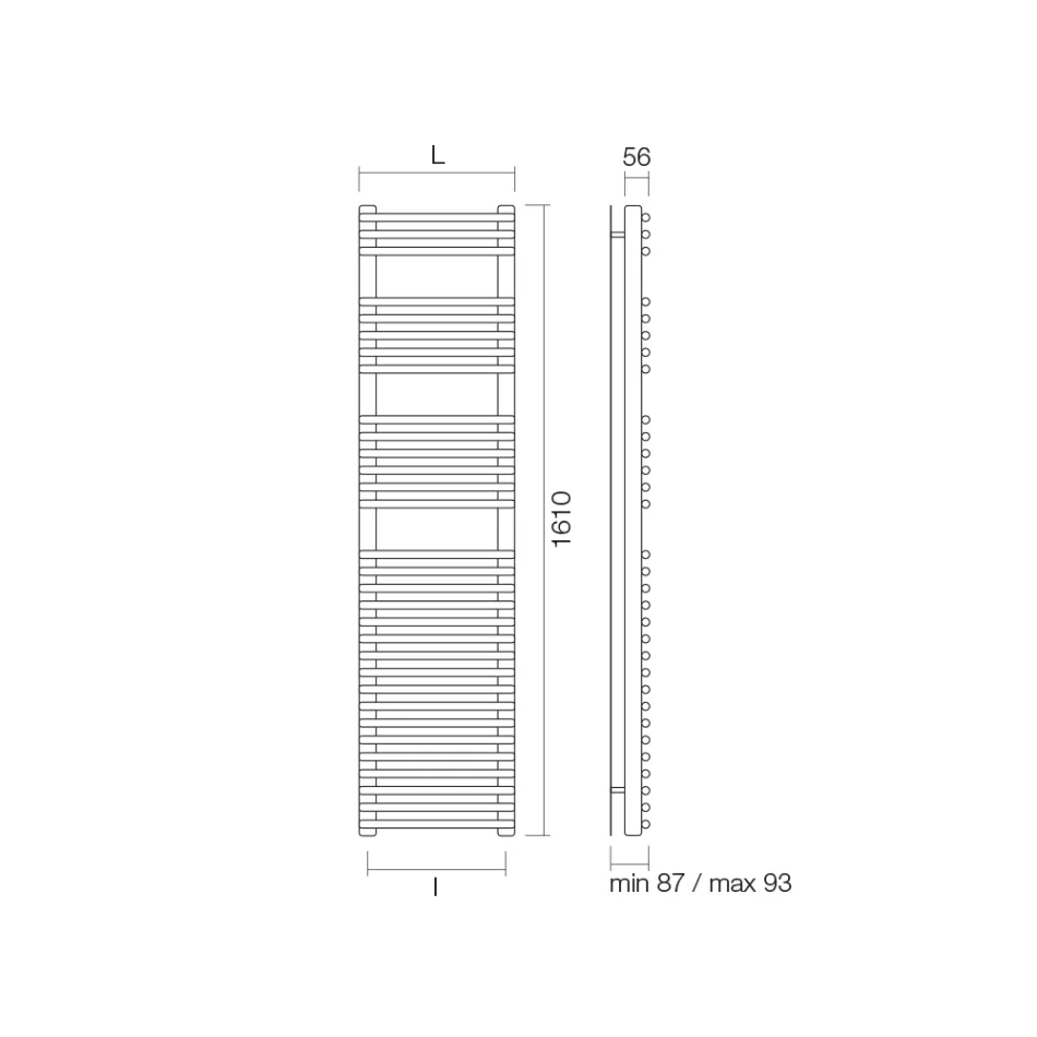 Mieszany podgrzewacz do ręczników ze stalowym satynowym wykończeniem Made in Italy - Peel Viadurini