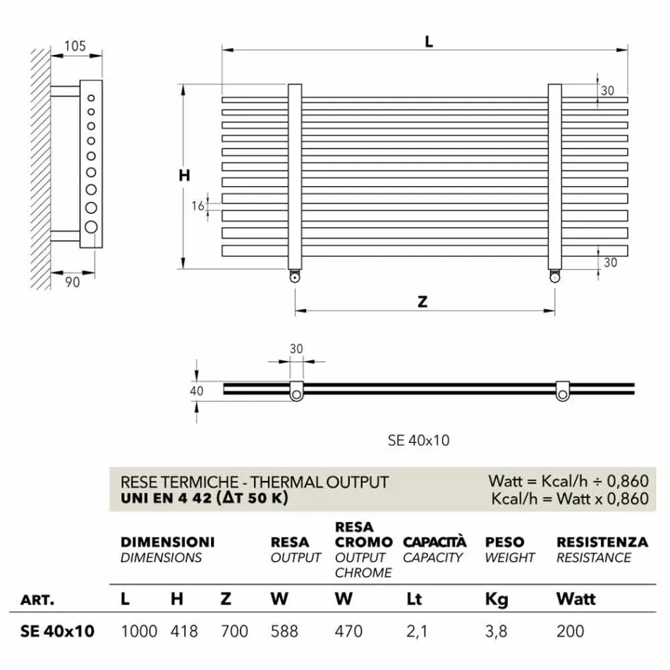 Hydrauliczna pozioma ręcznik nowoczesny design Selene Scirocco H Viadurini