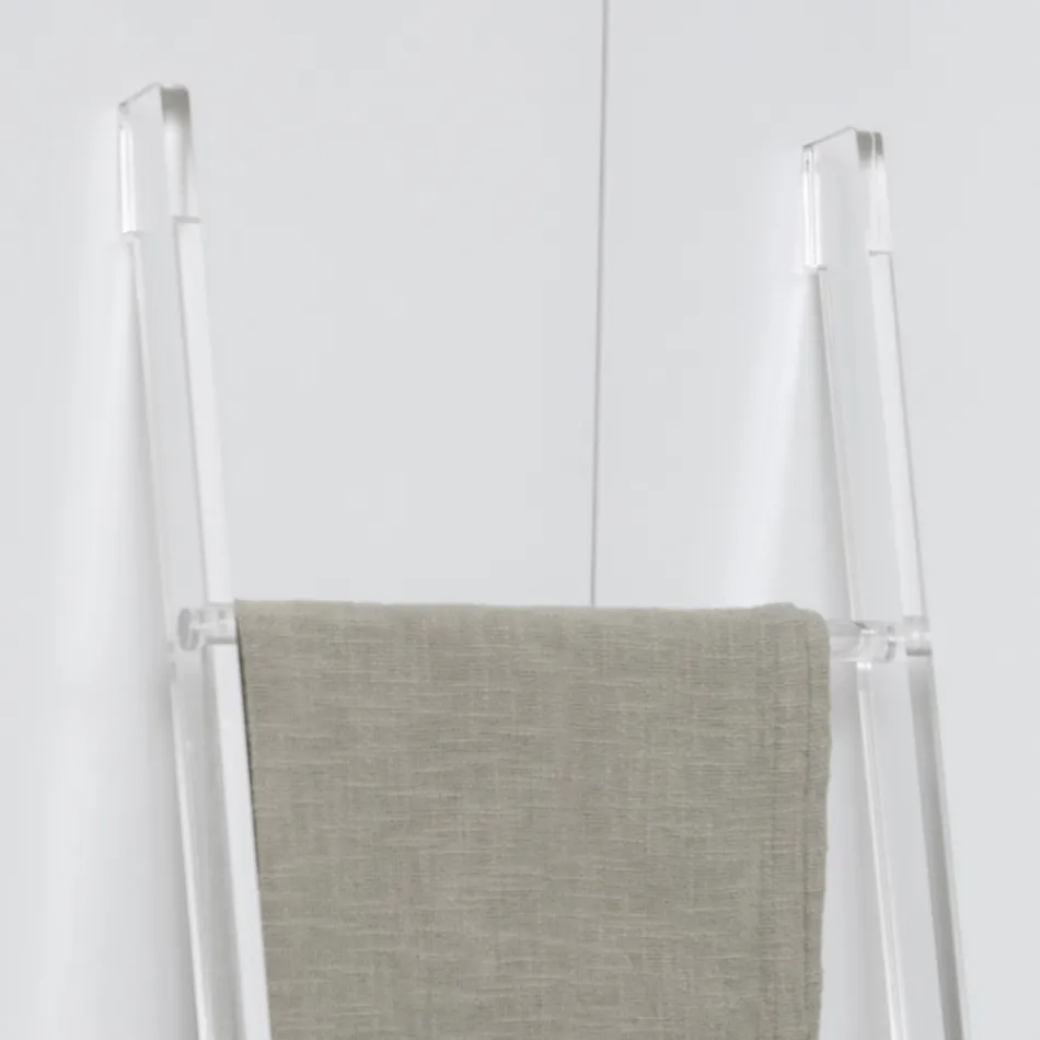 Przezroczysta akrylowa kryształowa drabinka na ręczniki łazienkowe - Smart Viadurini