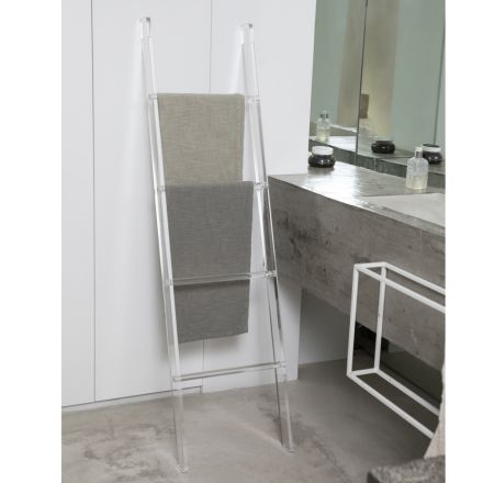 Przezroczysta akrylowa kryształowa drabinka na ręczniki łazienkowe - Smart Viadurini