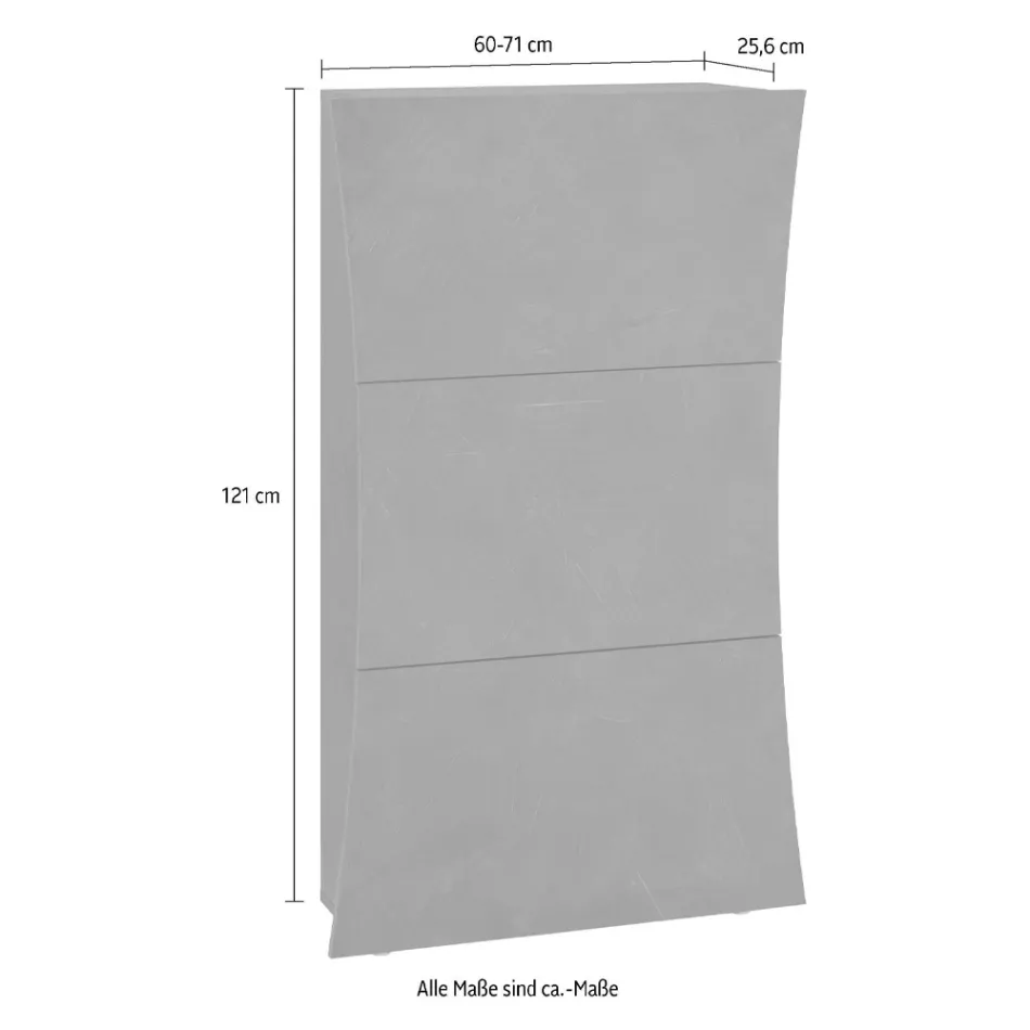 Szafka na buty z 3 drzwiami z łukowego błyszczącego białego lakierowanego drewna - Sabine Viadurini