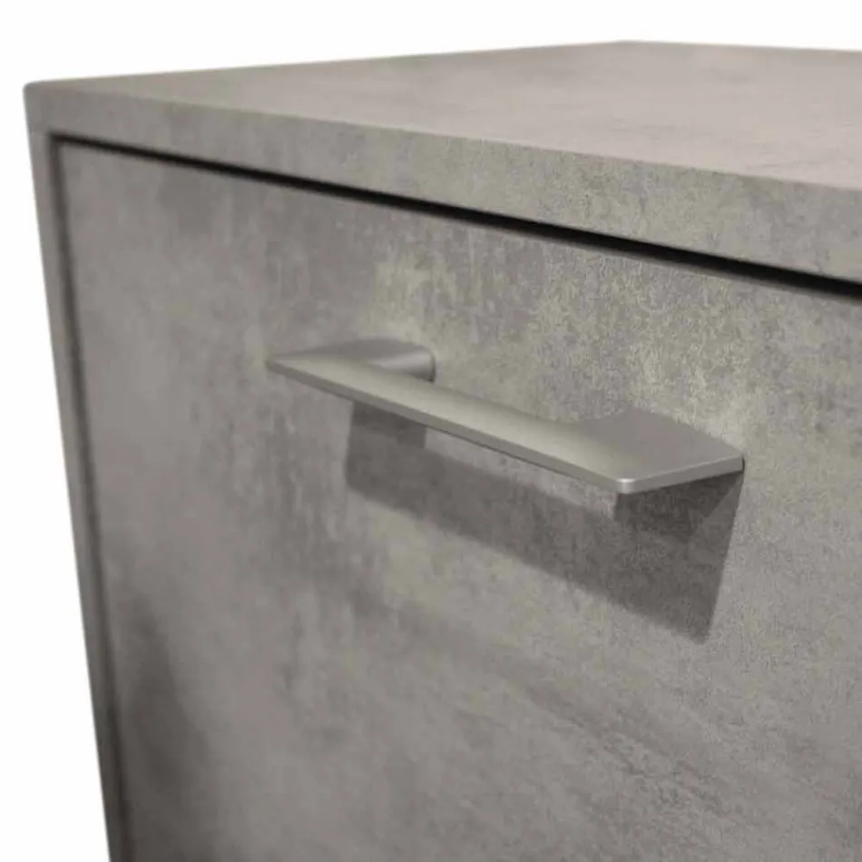 Dwurzędowa szafka na buty z klapką z cementowej melaminy Cleaf Senis Viadurini