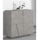 Wysoki lub niski stojak na buty w zrównoważonym drewnie z 2 lub 4 drzwiami - Fjona Viadurini