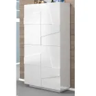 Wysoki lub niski stojak na buty w zrównoważonym drewnie z 2 lub 4 drzwiami - Fjona Viadurini