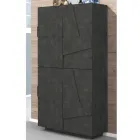 Wysoki lub niski stojak na buty w zrównoważonym drewnie z 2 lub 4 drzwiami - Fjona Viadurini