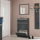 Szafka na buty biała lub antracytowa 3-drzwiowa Zrównoważony design drewna - Emanuelito Viadurini