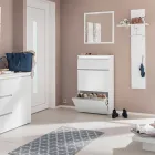 Szafka na buty biała lub antracytowa 3-drzwiowa Zrównoważony design drewna - Emanuelito Viadurini