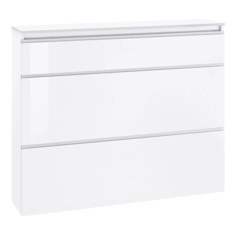 Szafka na buty biała lub antracytowa 3-drzwiowa Zrównoważony design drewna - Emanuelito Viadurini