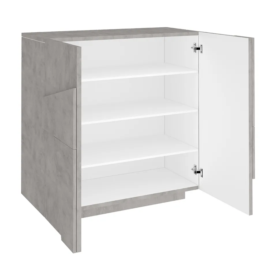 Wewnętrzna szafka na buty z 2 drzwiami z melaminy Made in Italy - Naditza Viadurini