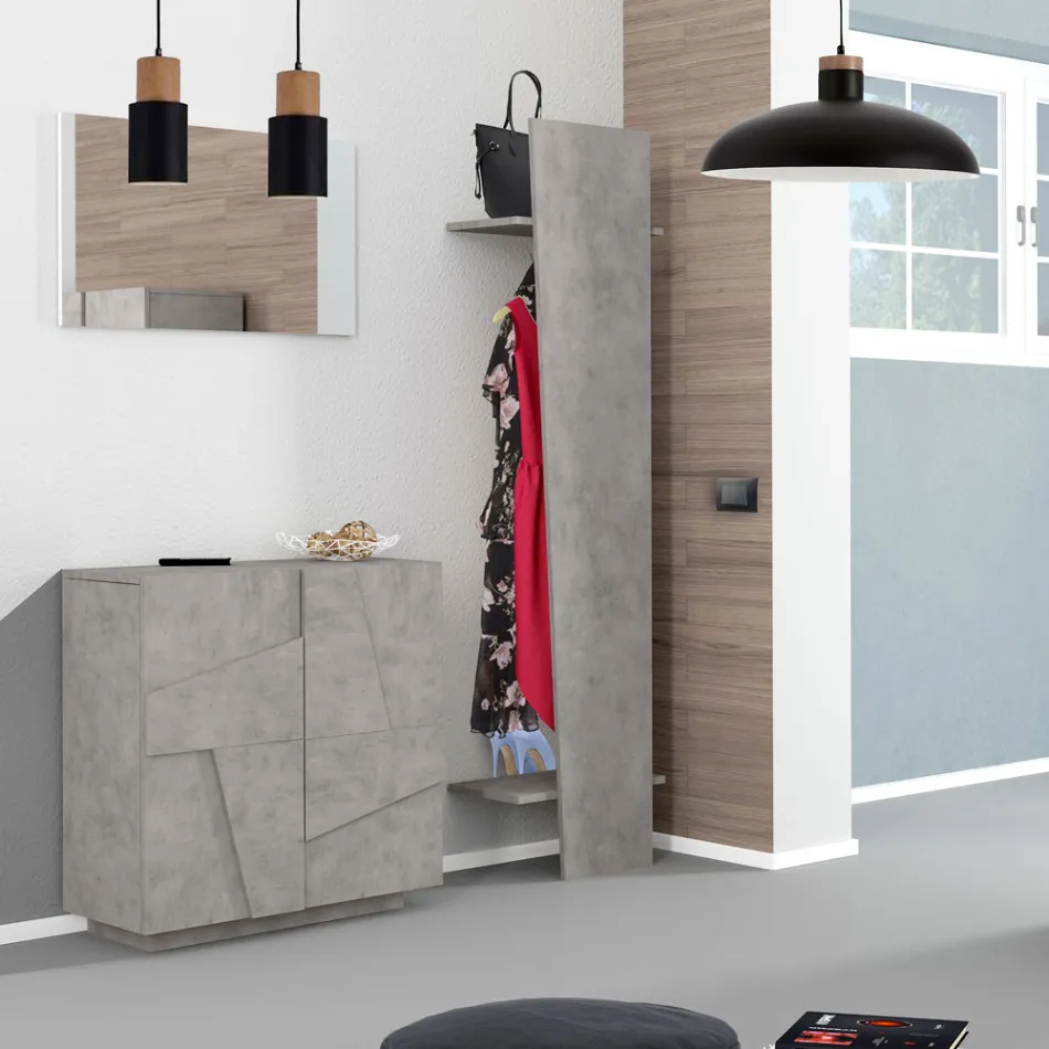 Wewnętrzna szafka na buty z 2 drzwiami z melaminy Made in Italy - Naditza Viadurini