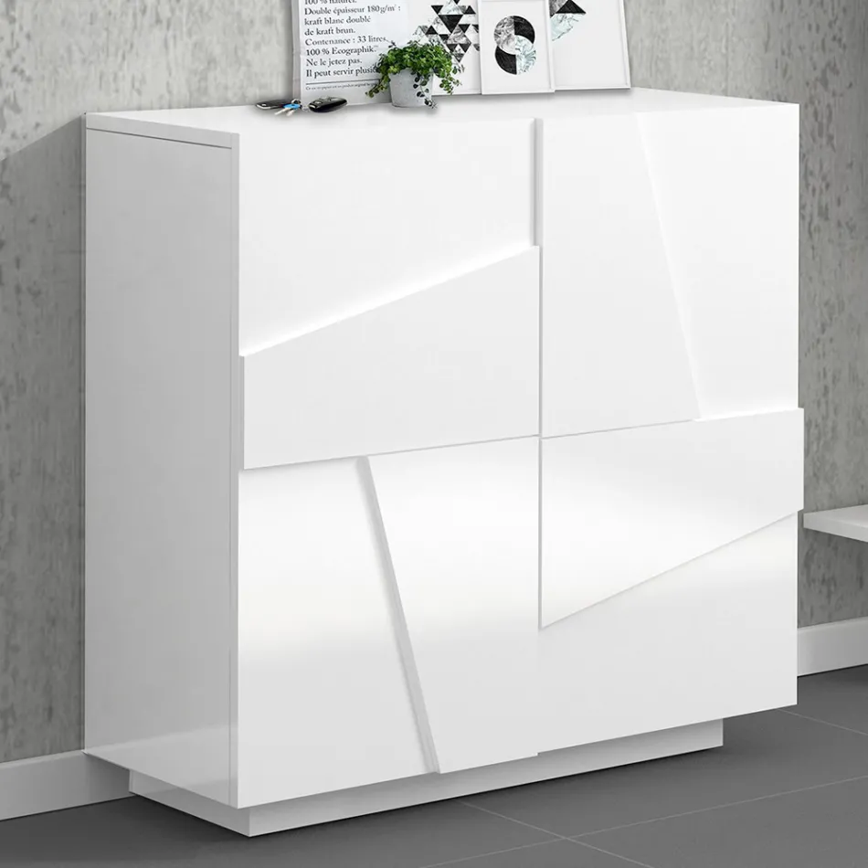 Wewnętrzna szafka na buty z 2 drzwiami z melaminy Made in Italy - Naditza Viadurini