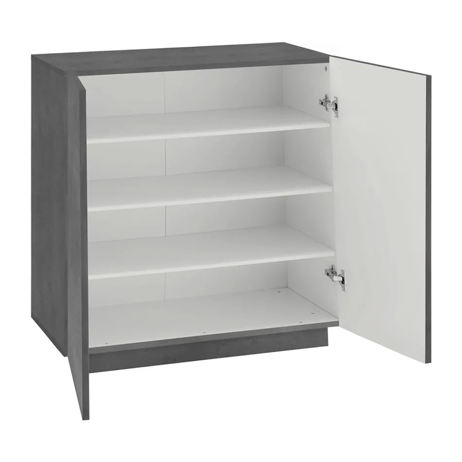 Szafka na buty do salonu z 2 drzwiami z melaminy Made in Italy - Popilio Viadurini