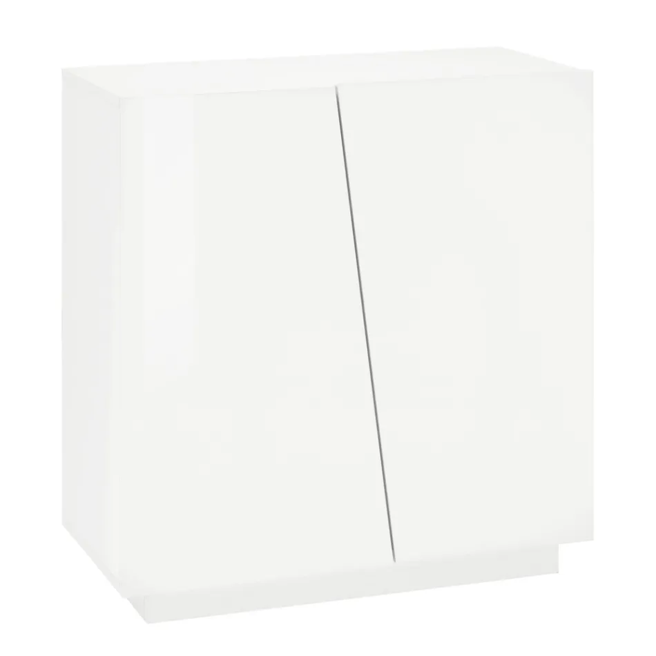 Szafka na buty do salonu z 2 drzwiami z melaminy Made in Italy - Popilio Viadurini