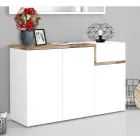 Wejściowy stojak na buty 3 lub 4 drzwi z białego drewna i łupka lub klonu - Tiscali Viadurini