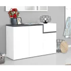 Wejściowy stojak na buty 3 lub 4 drzwi z białego drewna i łupka lub klonu - Tiscali Viadurini