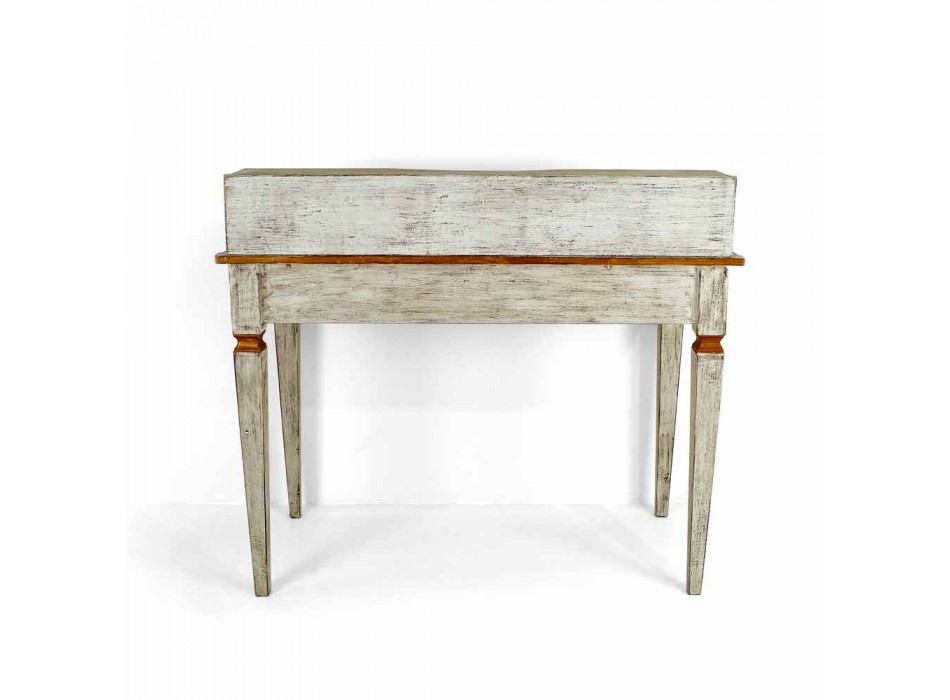Ręcznie robione biurko z litego drewna z 4 szufladami Made in Italy - Amela Viadurini