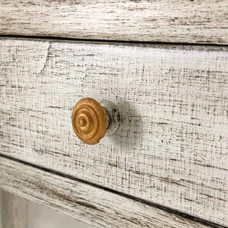 Ręcznie robione biurko z litego drewna z 4 szufladami Made in Italy - Amela Viadurini