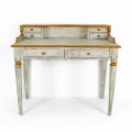 Ręcznie robione biurko z litego drewna z szufladami Made in Italy - Amela