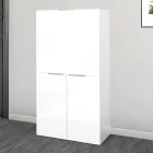 Nowoczesne białe biurko ścienne z polerowanego drewna włoskiego designu - Ghero Viadurini