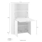 Białe nowoczesne biurko narożne z polerowanego drewna, włoski design - Ghero Viadurini