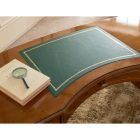 Klasyczne biurko 5 szuflad z drewna i ekoskóry Made in Italy - Commodo Viadurini