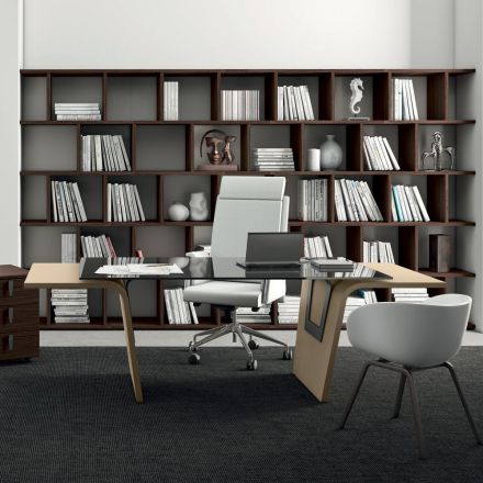 Biurko ze szklanym blatem Andrea Stramigioli - Frafalla Viadurini