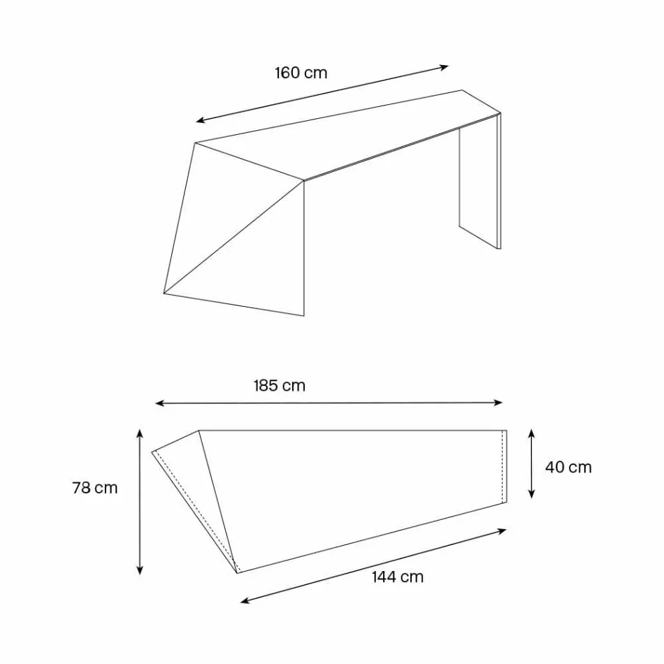 Ekstralekkie szkło biurkowe o nowoczesnym designie Made in Italy - Rosalia Viadurini