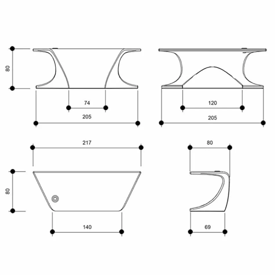Nowoczesne biurko produkowane we Włoszech, Cerami Viadurini