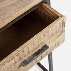 Biurko Homemotion ze stali i drewna akacjowego z 2 szufladami - Benver Viadurini