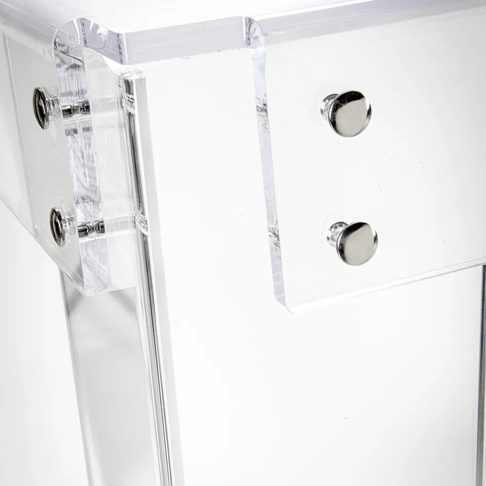 Przezroczyste biurko z pleksi o nowoczesnym designie Made in Italy - Vichy Viadurini