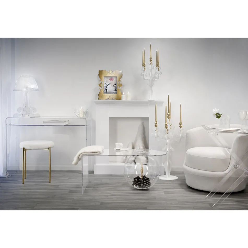 Nowoczesne biurko z przezroczystej plexi wyprodukowane we Włoszech, Barga Viadurini