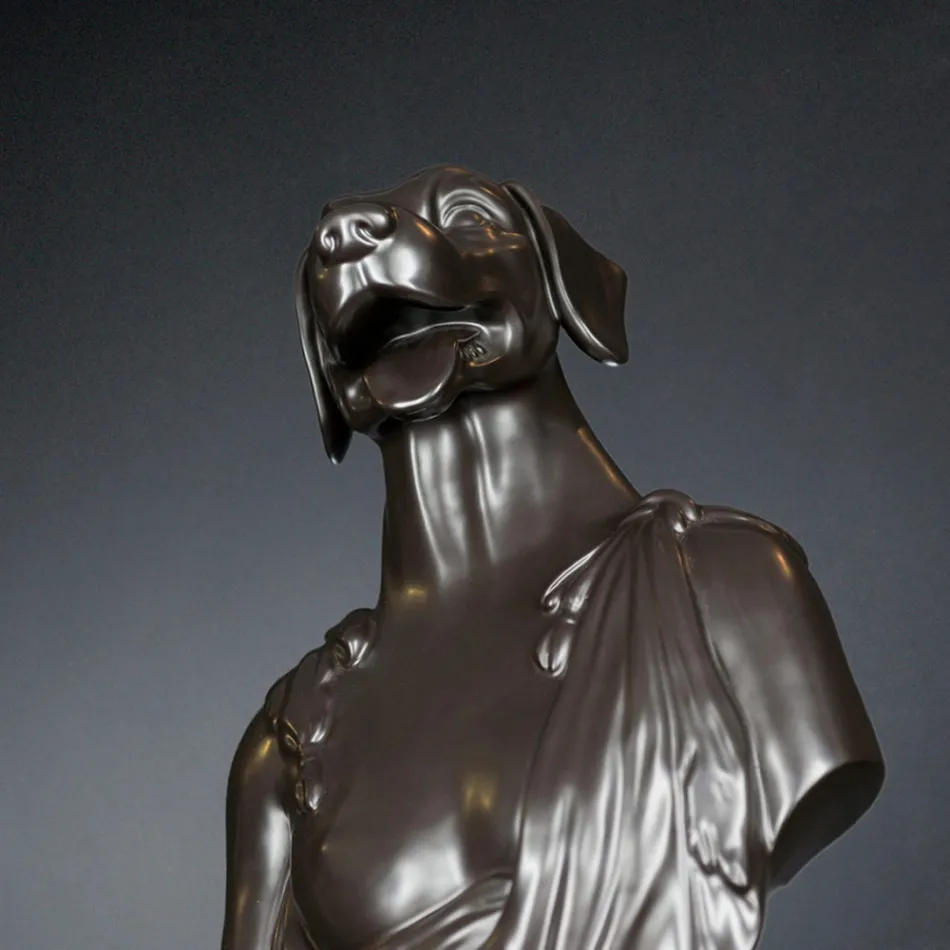 Czarna rzeźba ceramiczna wykonana w 100% we Włoszech Fabas 2 Viadurini