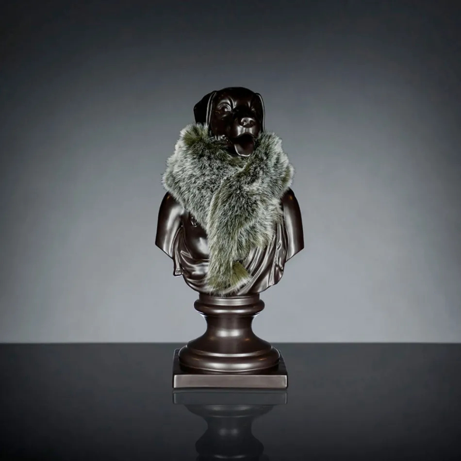 Czarna rzeźba ceramiczna wykonana w 100% we Włoszech Fabas 2 Viadurini