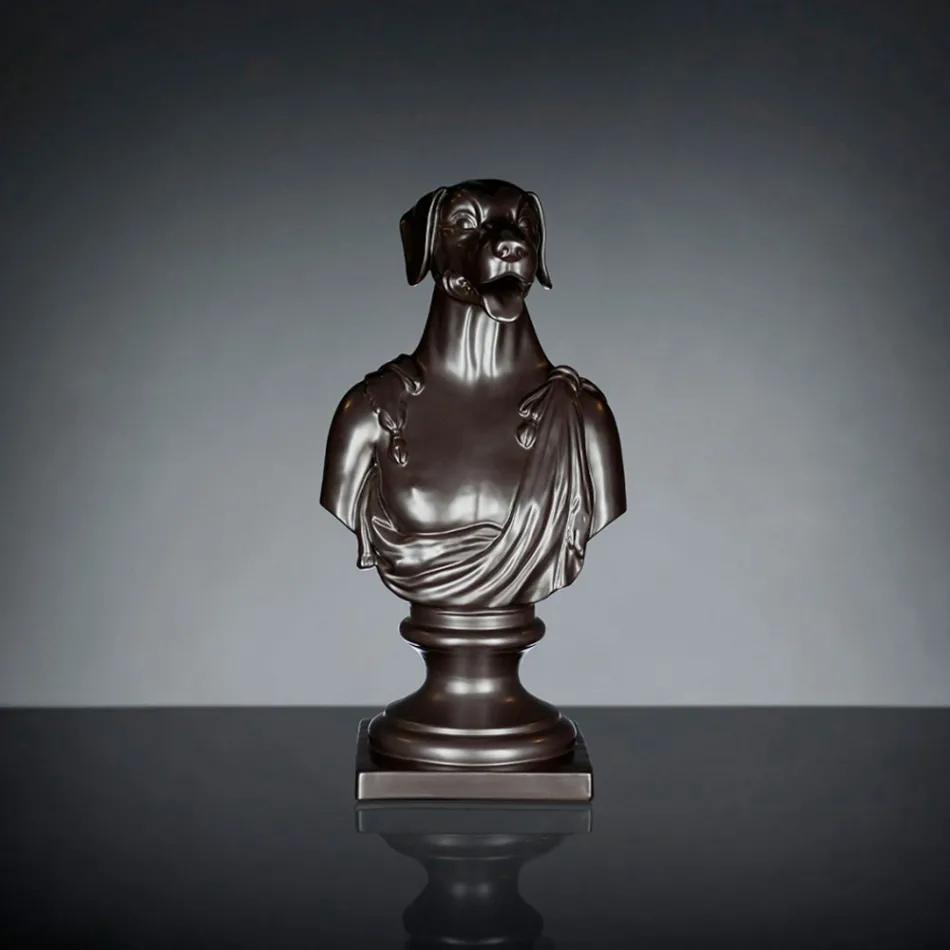 Czarna rzeźba ceramiczna wykonana w 100% we Włoszech Fabas 2 Viadurini