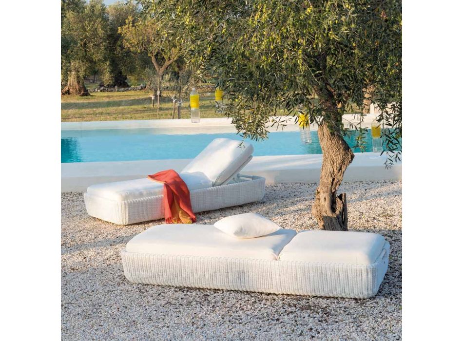 Leżak ogrodowy z tkaniny aluminiowej Made in Italy - Barnabus Viadurini