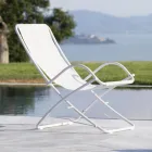 Składany leżak ogrodowy ze stali ocynkowanej Made in Italy, 2 sztuki - Hobbit Viadurini