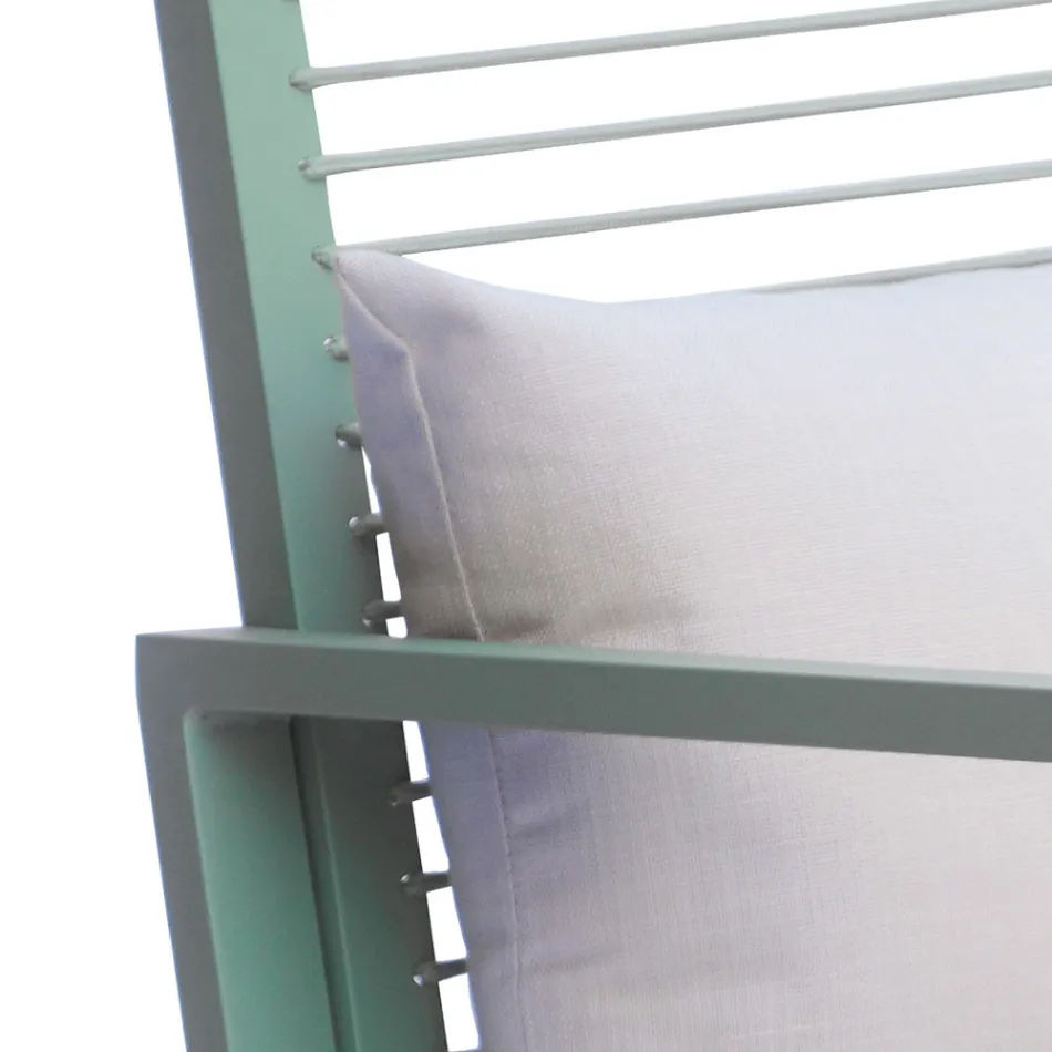 Fotel bujany aluminiowy do użytku na zewnątrz z wyściełaną poduszką - Brontolo Viadurini