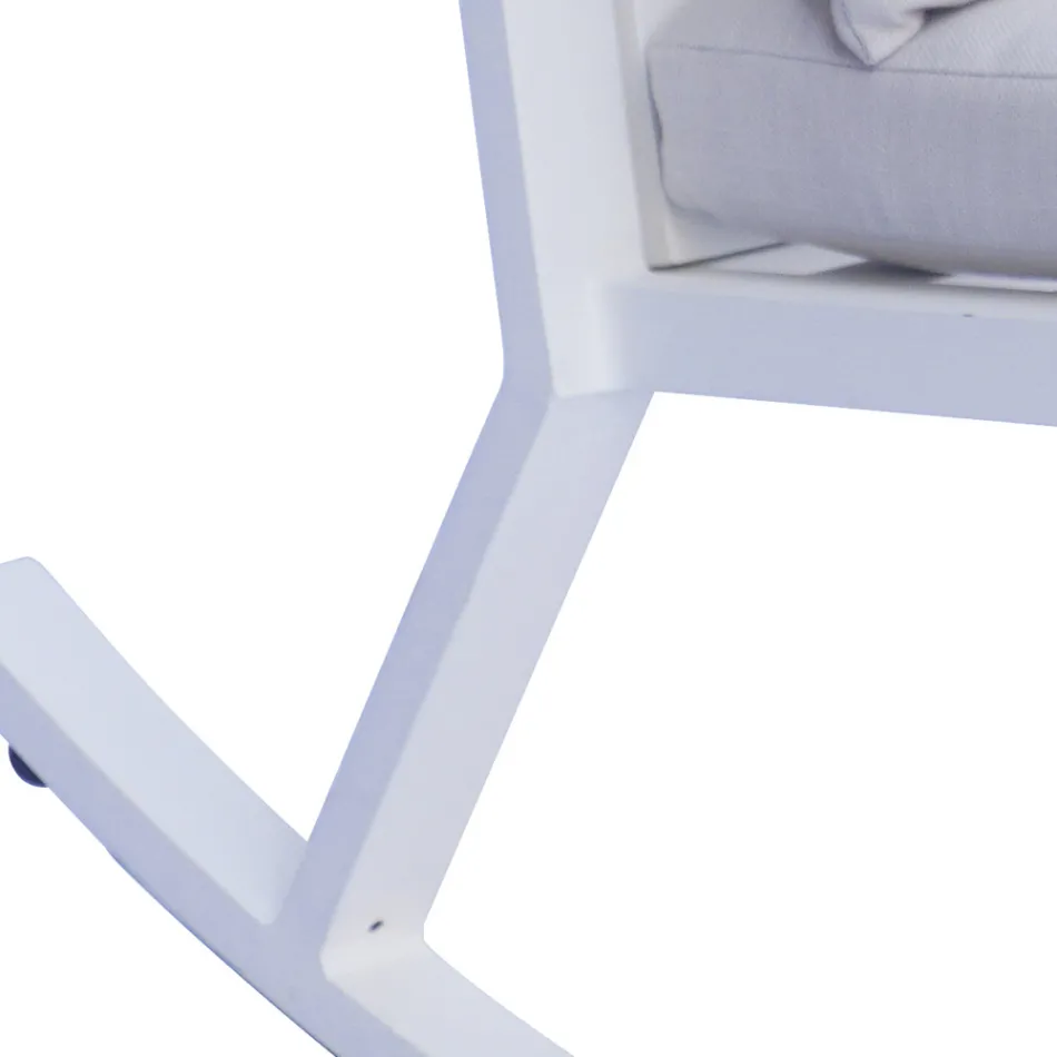 Fotel bujany aluminiowy do użytku na zewnątrz z wyściełaną poduszką - Brontolo Viadurini