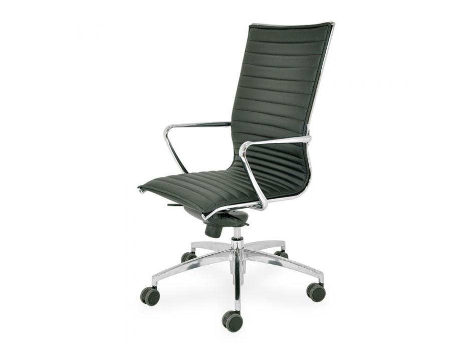 Krzesło biurowe wysokie z kółkami i ergonomiczną poduszką obrotową - Filanna Viadurini