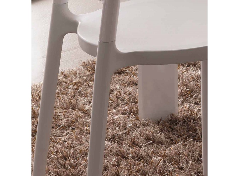 Białe krzesło o nowoczesnym designie Derulo Viadurini