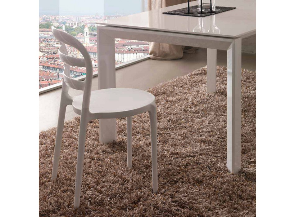 Białe krzesło o nowoczesnym designie Derulo Viadurini