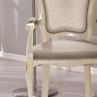 Głowa krzesła stołowego z drewna tapicerowanego tkaniną Made in Italy - Majesty Viadurini