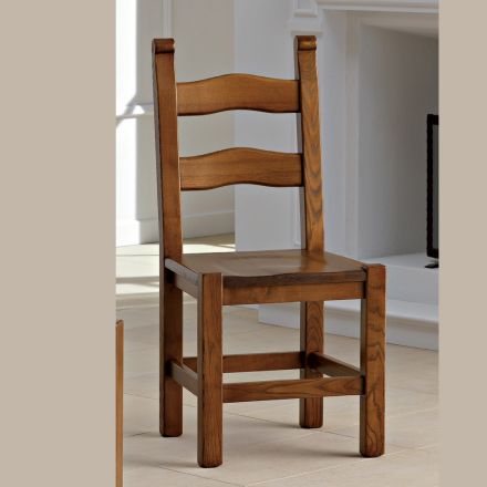 Klasyczne krzesło kuchenne z litego drewna bukowego Made in Italy - Lavinia Viadurini