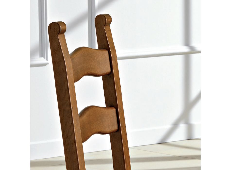 Klasyczne krzesło kuchenne z siedziskiem ze słomy z drewna Made in Italy - Lavinia Viadurini