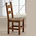 Klasyczne krzesło kuchenne z siedziskiem ze słomy z drewna Made in Italy - Lavinia