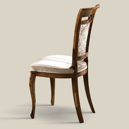 Klasyczne krzesło tapicerowane z orzecha lub białego drewna Made in Italy - Caligola Viadurini