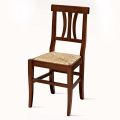 Klasyczne krzesło z drewna bukowego i słomy Made in Italy Design - Claudie