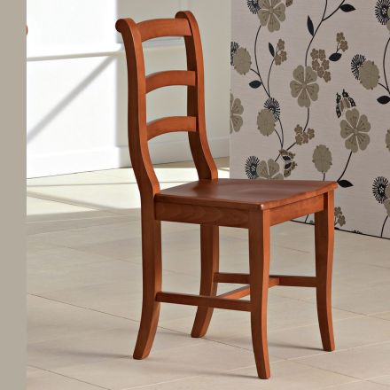 Klasyczne krzesło z litego drewna bukowego we włoskim stylu - Baptiste Viadurini