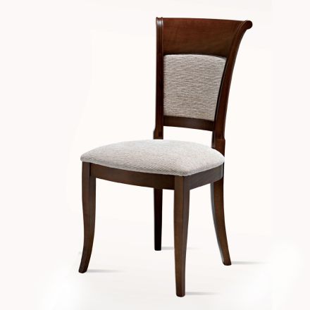 Klasyczne krzesło z drewna bukowego i tkaniny Eleganckie włoskie wzornictwo - Murray Viadurini